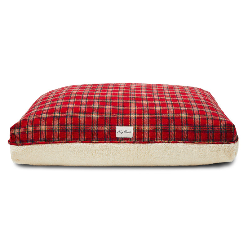 Coussin en sherpa à carreaux, Petit (l 26 po x P 20 po x H 5 po)