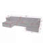 Canapé modulaire en forme de U de 135 po avec méridienne et repose-pieds mobile modulaire en forme de U pour le salon, canapé en osier revêtu de chenille avec accoudoirs ondulés, sans oreillers inclus-1712971671
