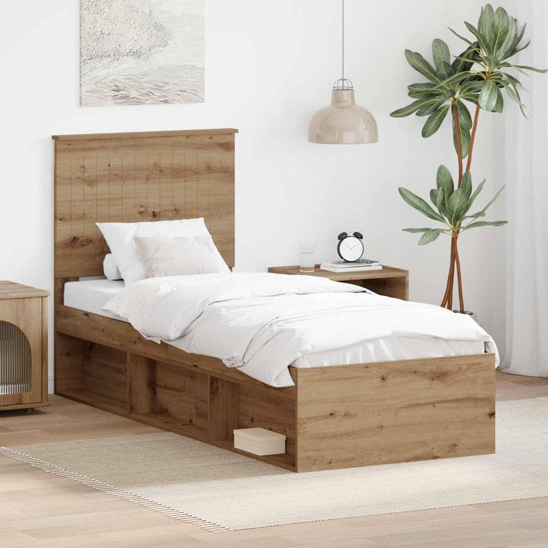 Solid Wood Bed Frame, Small Single (2'6), Artisian Oak