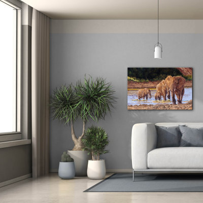  «Its An Elephant World» par Delene Lambert, art mural sur toile, 40 po x 26 po
