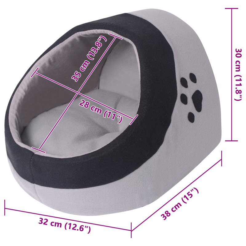 Flora Pet Bed, 30cm H x 38cm W x 32cm D