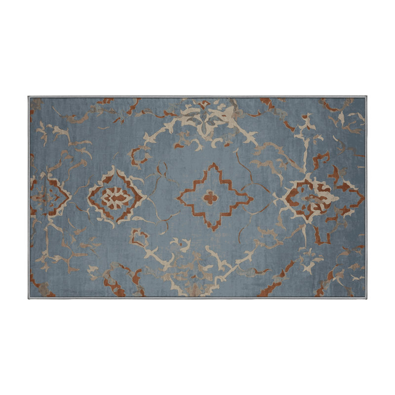 Tapis gris soyeux et moelleux, Rectangle 6 pi x 9 pi