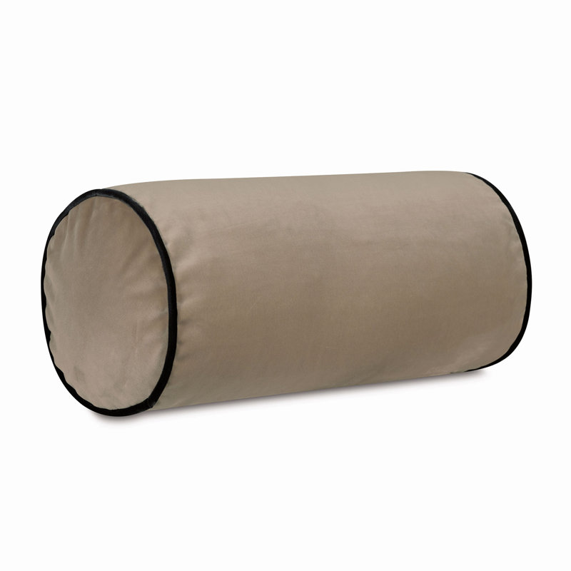 Studio 773 Lifestyle Velvet Bolster Decorative Pillow Cover & Insert, Khaki