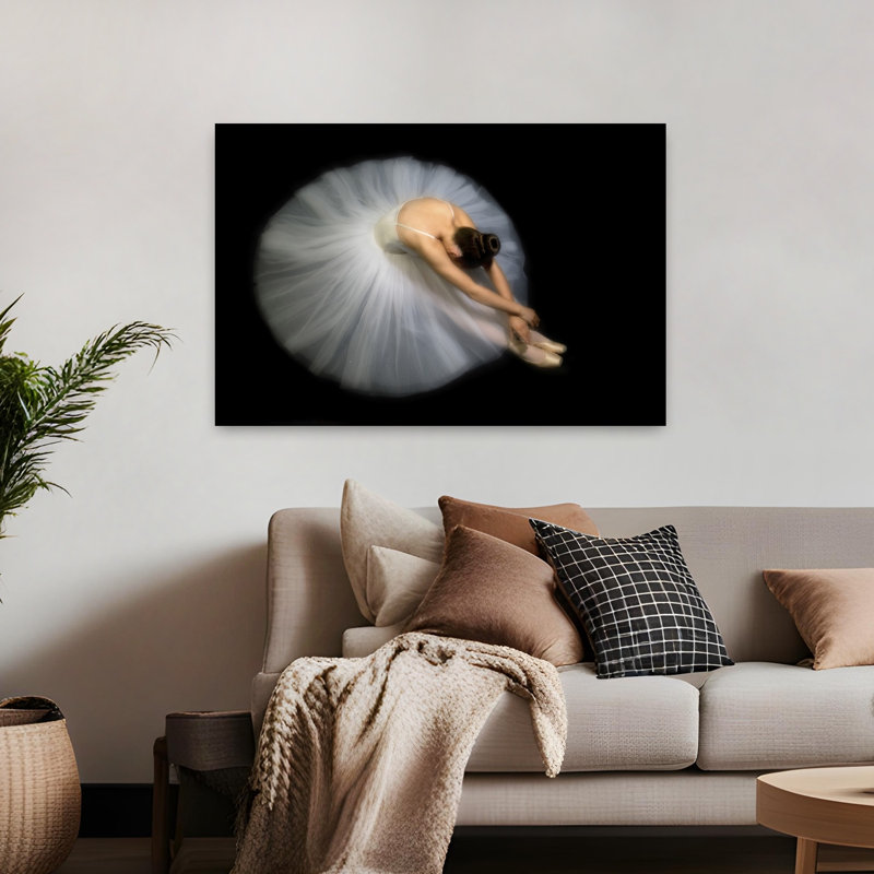«Elegant Ballerina Pose Classic Elegant Serene», reproduction d'art murale, 32" H x 48" W