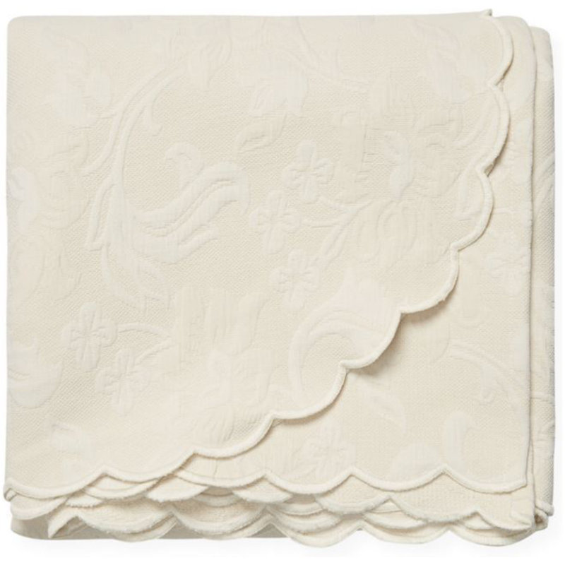Couvre-lit en mélange de coton, Couvre-lit pour grand lit, Écru