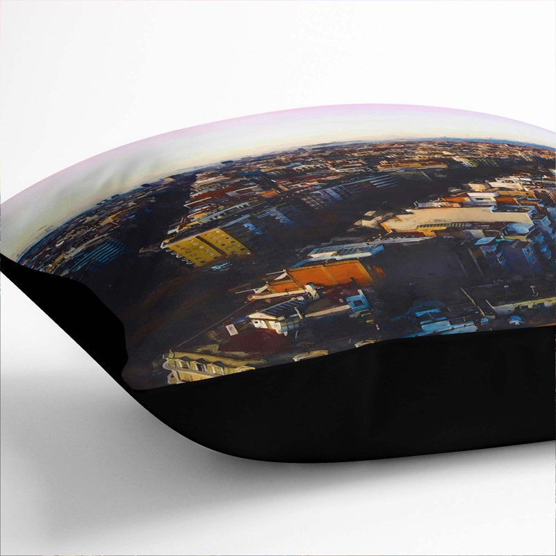 Abstract Square Cushion, 55cm H x 55cm W x 20cm D, Black
