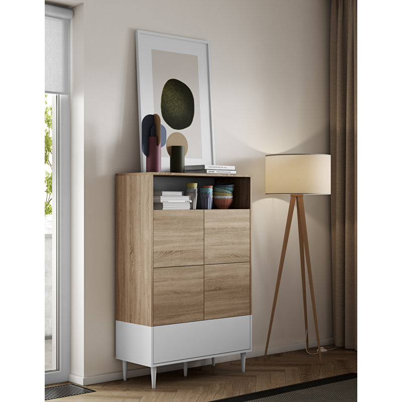 Korsen 90cm Sideboard, Oak/White