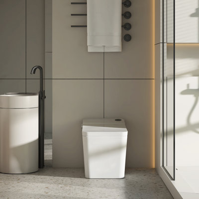 SEEWIN UL Certified Bidet Toilet With Heated Seat, Motion Sensor Flush, Smart Temperature Control Dryer, Night Light(White) with 5 years warranty