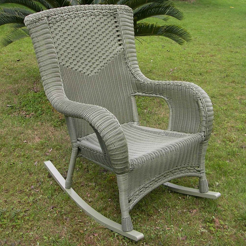 Leevon Wicker Outdoor Chair, Antique Moss