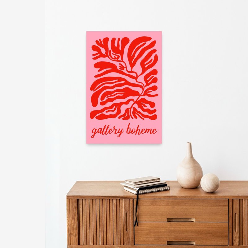 Red Marine Botanicals Abstract Contemporary Minimalist Nature Ocean Wall Art Print by Talitha McQueen - Print