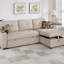 Canapé modulaire convertible beige en tissu convertible Dorris
