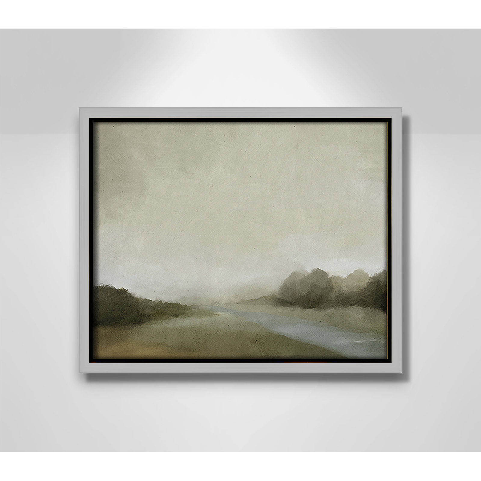 Vanora "Lovers Creek" Painting, 9.5" H x 11.5" W, Silver