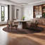 Round Solid Wood Dining Tables with Turntable-259198121
