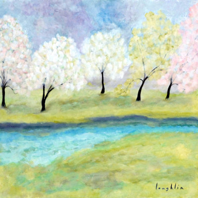 Cotton Trees by Brendan Loughlin Painting Print on Wrapped Canvas