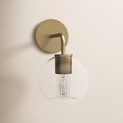 Childerley Single Light Glass Steel Dimmable Armed Sconce