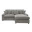 Canapé modulaire réversible en velours côtelé gris Tavia avec 6 coussins