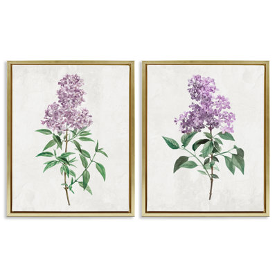 Herbaceous Lilac Blooms 2pc Floating Frame Set, design by Kim Allen