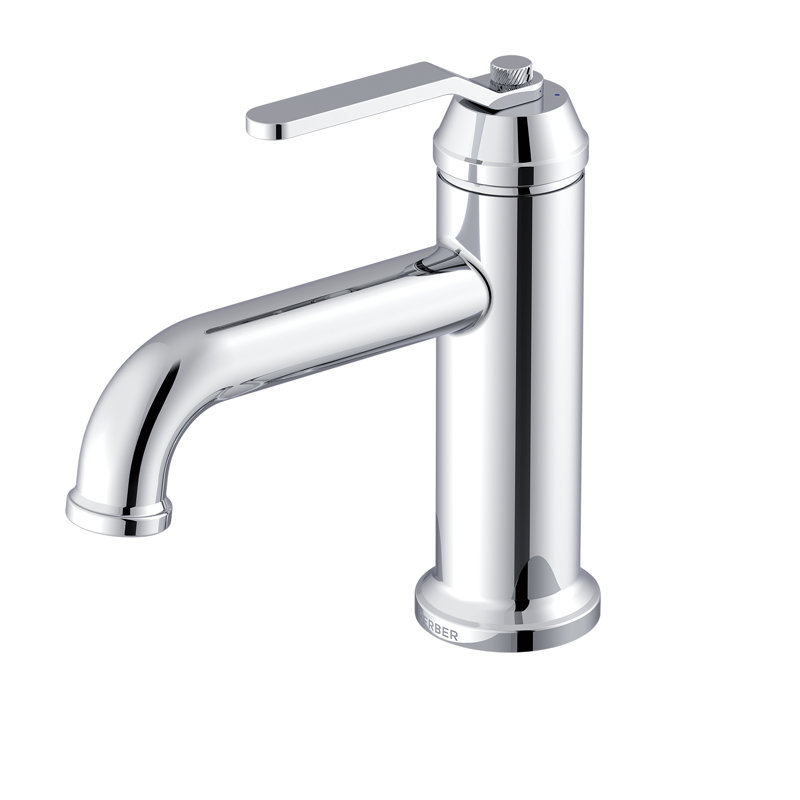 Kinzie Single Handle Single Hole Bathroom Faucet with Deckplate and Metal Touch Down Drain Included, Chrome