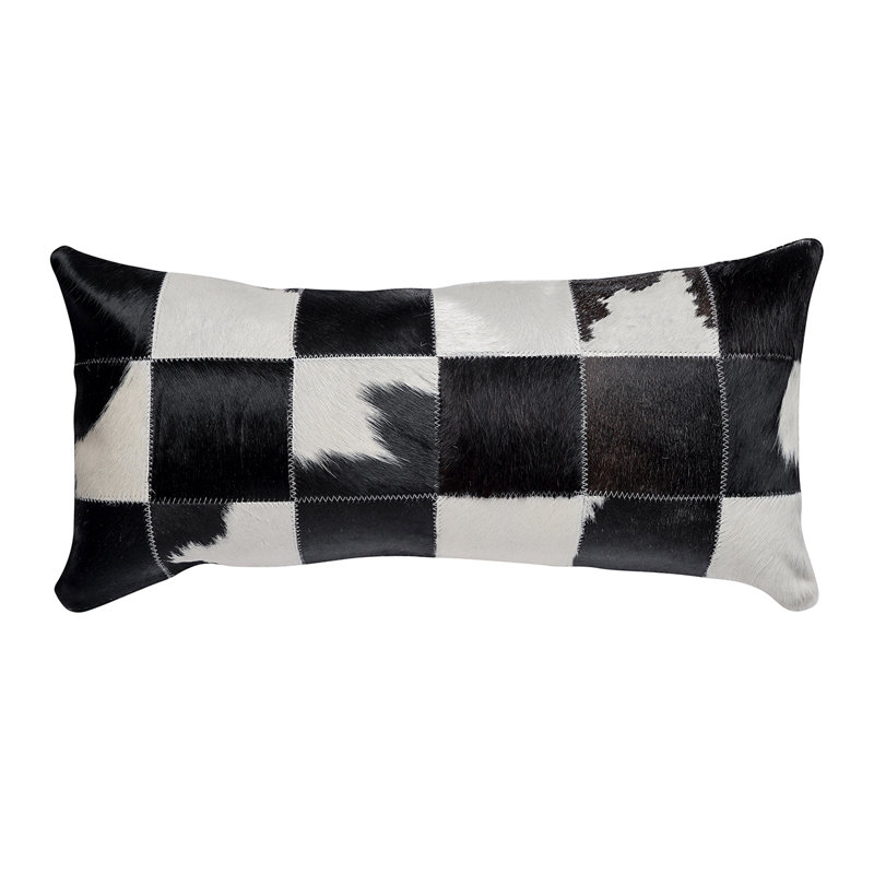 Animal Print Leather/Suede Reversible Throw Pillow