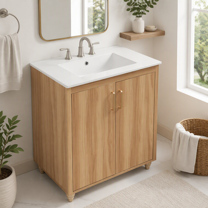 Meuble-lavabo 30 po avec lavabo et rangement multifonctionnel