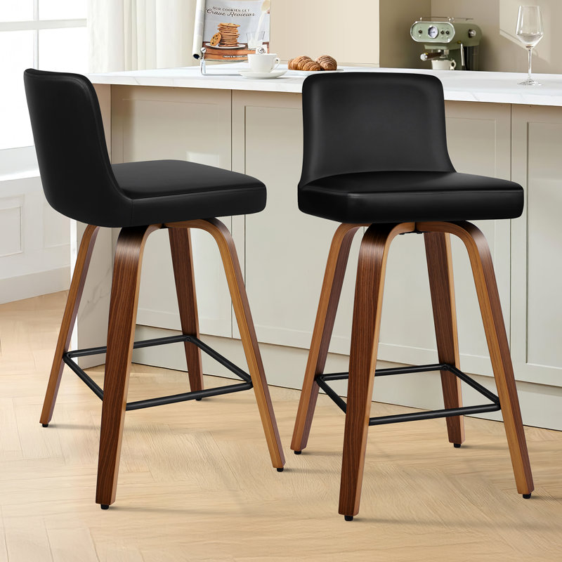 ALFORDSON 2x Swivel Bar Stools Padded Backrest Dining Chair Kitchen