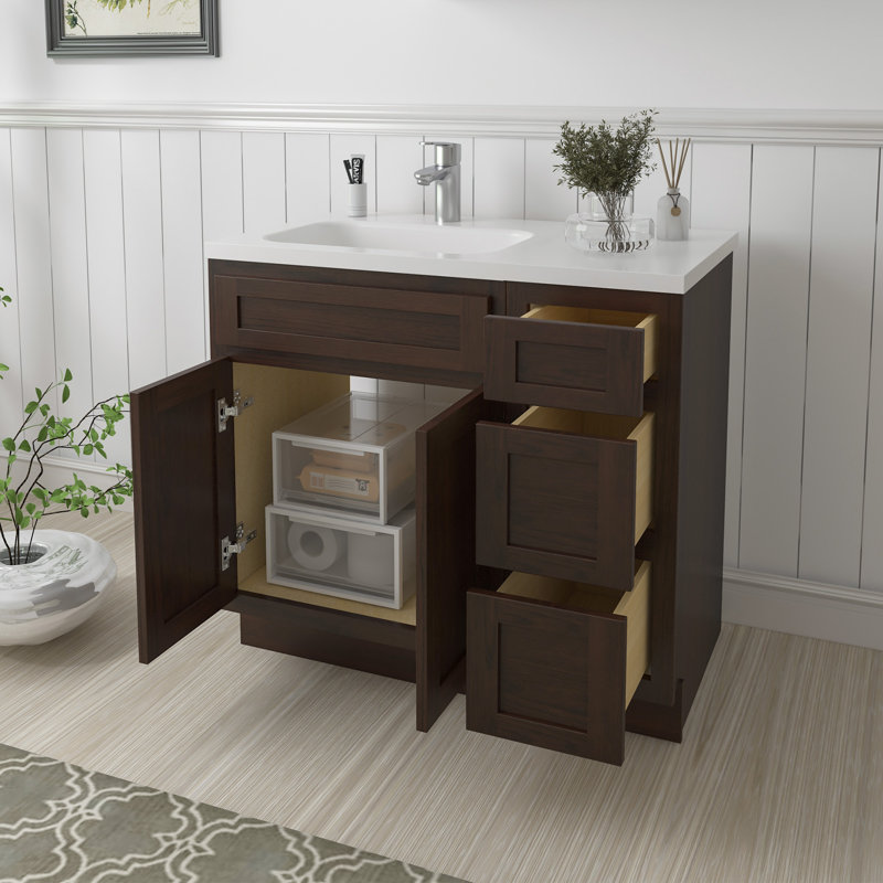 Base de meuble-lavabo simple 36 po seulement, Brun