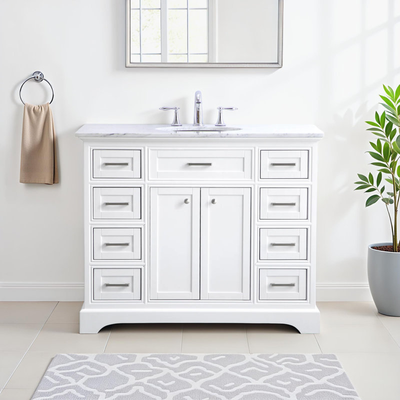 Hermes 42" Single Bathroom Vanity Set, White