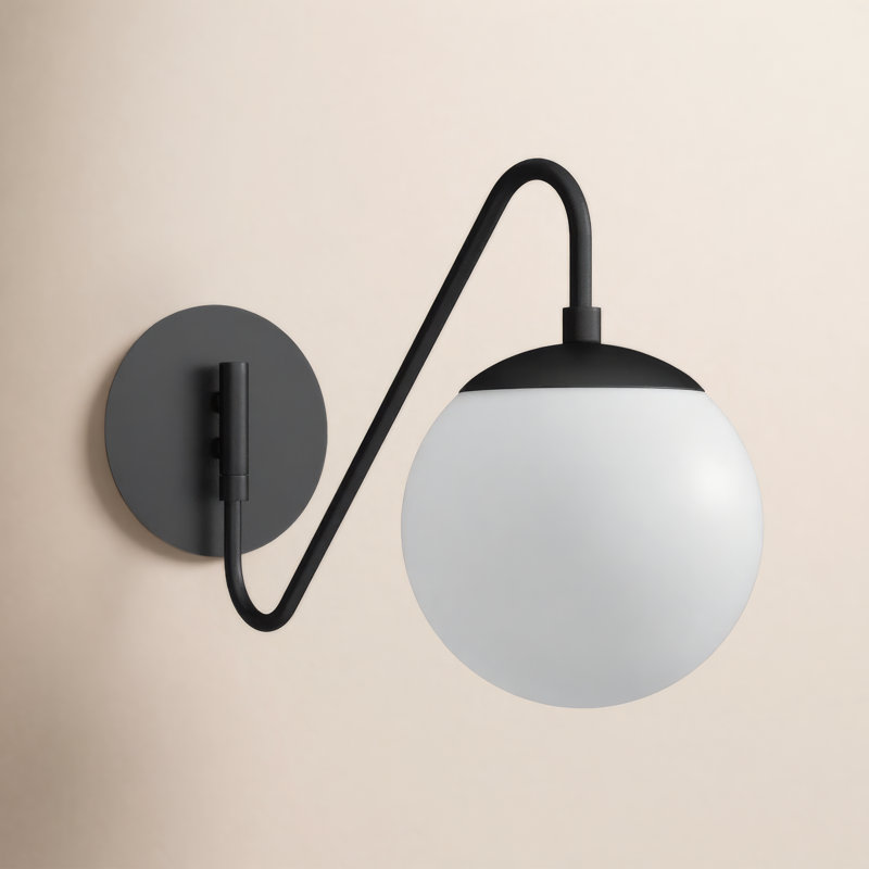 Granger Steel Plug-in Swing Arm Sconce, Black