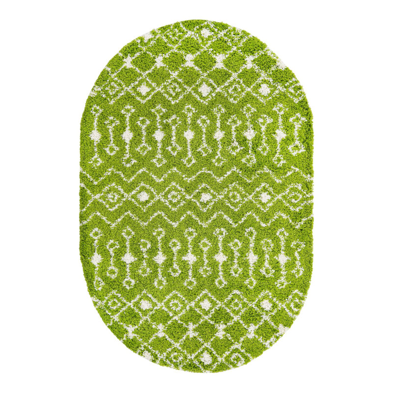 Griego Geometric Indoor Rug, Oval 5'3" x 8'