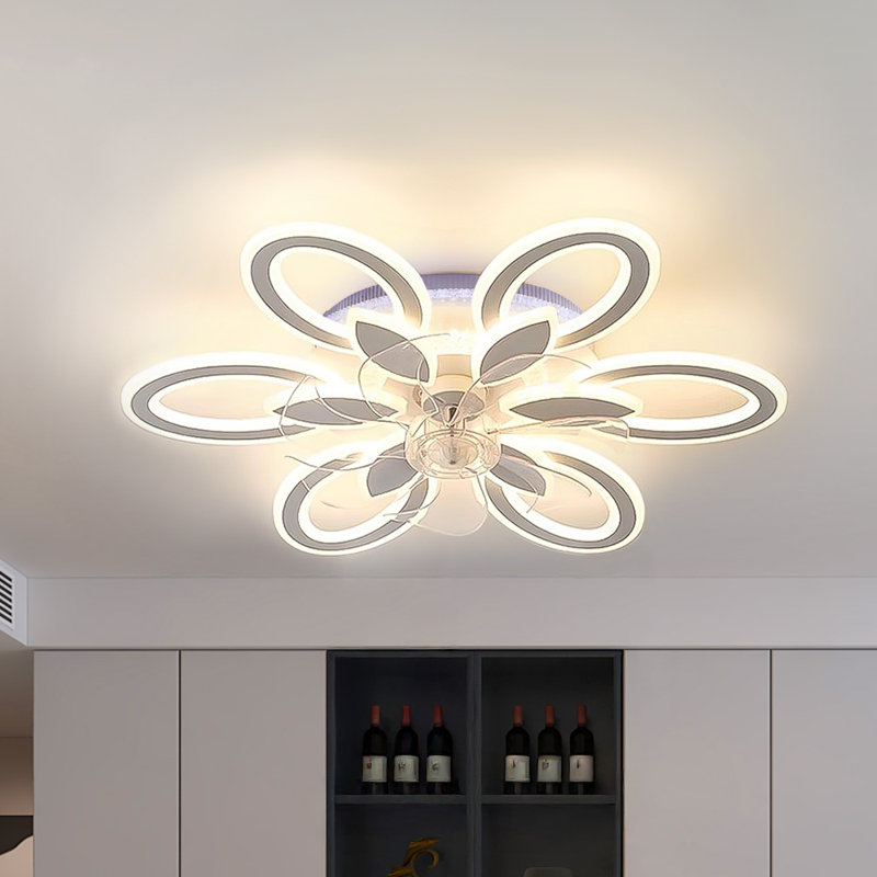 Ceiling Fan with LED Lights, White