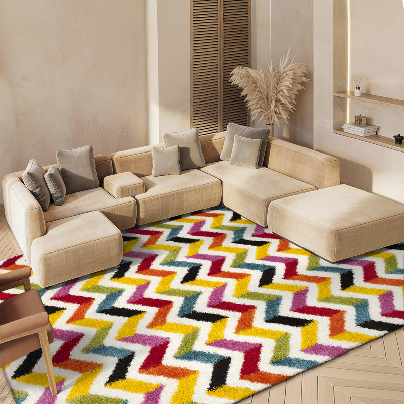 Sgk-Shag Kids Performance Chevron Rug, Rectangle 8' x 10'