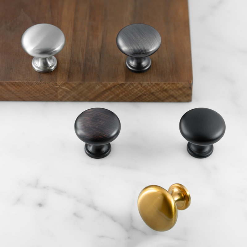 Antique Silver Round Zinc Cabinet Knob Set