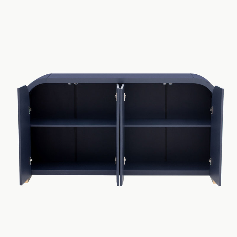 4-Door Storage Console Table, Navy Blue