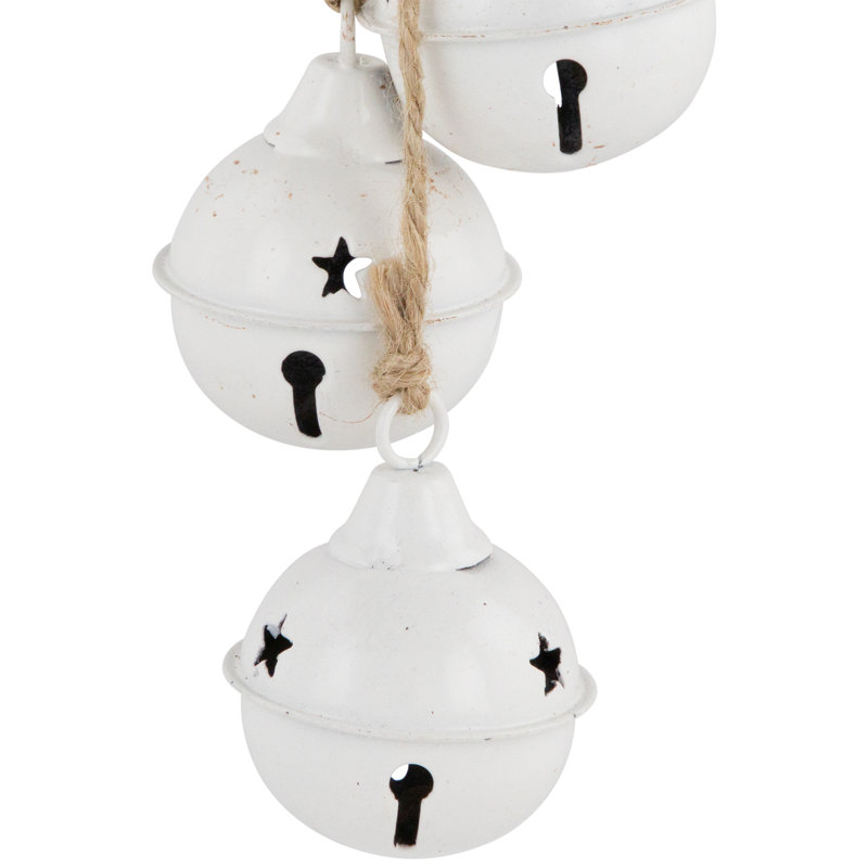 Cascading Christmas Jingle Bell Ornaments - 13.5" - Set Of 2, White