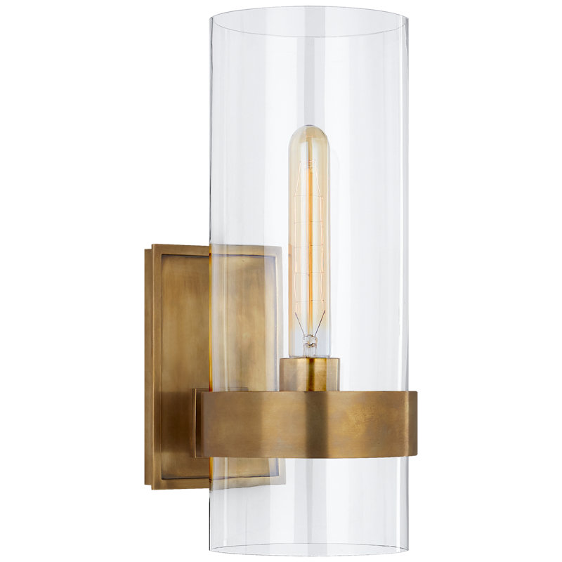 Ian K. Fowler Presidio Petite Sconce, Hand-Rubbed Antique Brass, 14" H x 5" W x 7.75" D