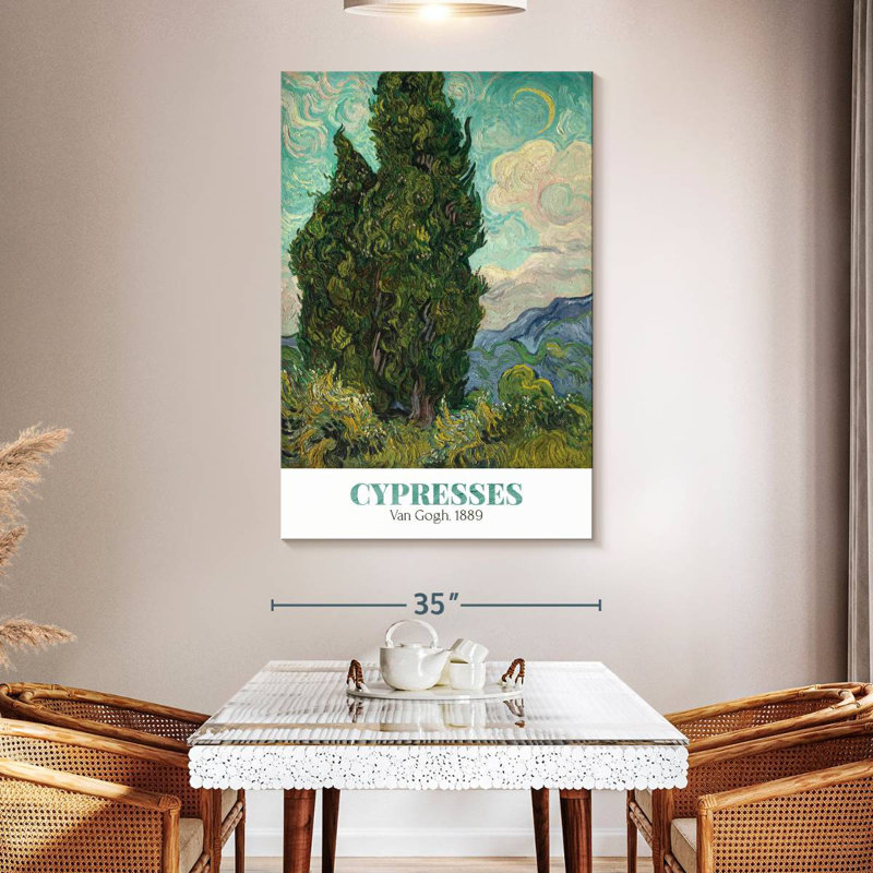 Affiche de l'exposition Cypresses Van Gogh, H 51 po x l 34 po