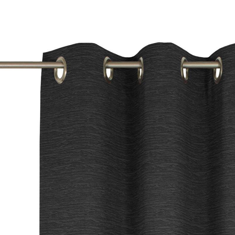 Breedlove Eyelet Room Darkening Single Curtain, 270cm Width x 245cm Drop, Black