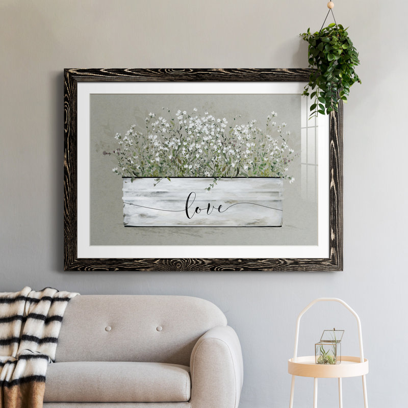 Bouquet de grâce, amour de seau - peinture encadrée, H 37,5 po x l 27,5 po x P 1,5 po, Cadre noir