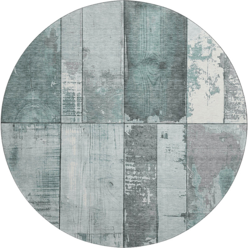 Premium Machine Washable Medena AMF1877 Geometric Rug, Round 8'