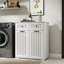 Armoire à linge blanche avec 2 tiroirs amovibles de 75,7 lb et facile à ranger, d'une hauteur de 35,86 po