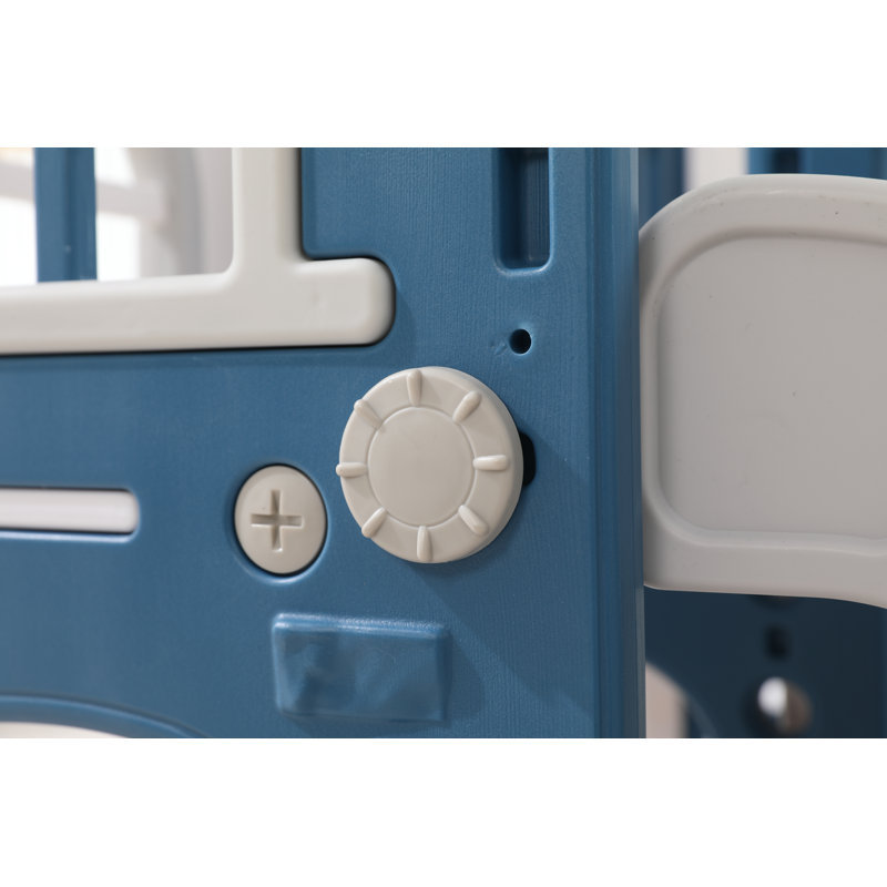 Grimpeur en plastique l 72,6 po Feanch, Bleu / gris