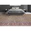 Tapis crème, bleu et orange noué à la main de haute qualité