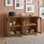 Buffet en bois avec étagères et portes ajustables-556129461