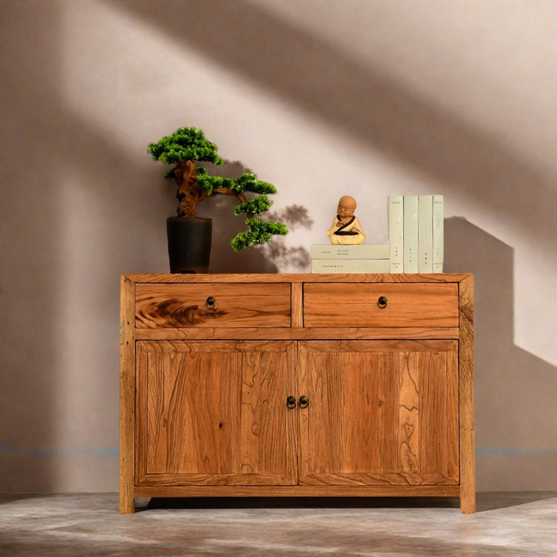 Armoire console en bois d'orme massif