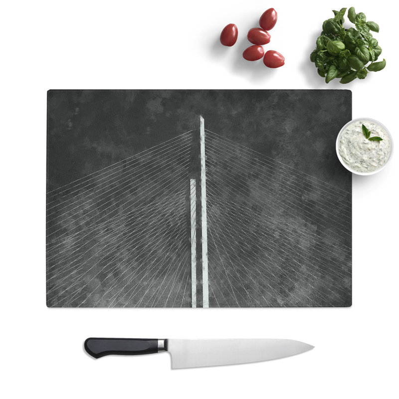 Zolotoy Most Bridge in Russia Painting Chopping Board, 0.4cm H x 20cm W x 28.5cm L
