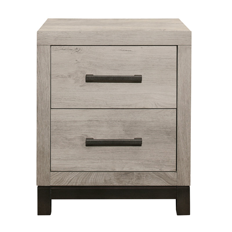 Barlow 20"W 2-Drawer Nightstand , Light Gray