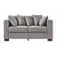 Confortable, 2 places, velours gris, design moderne, accoudoirs carrés, clous argentés, support en bois massif, coussin amovible, housses de rangement sous les sièges, fonction-807870488