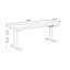 Bureau rectangulaire brun et noir en bois massif et acier réglable-108230070