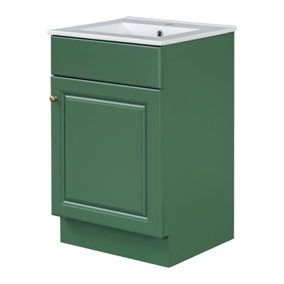 Meuble-lavabo de 20 po avec lavabo, meuble-lavabo avec tablette de porte et tablette réglable