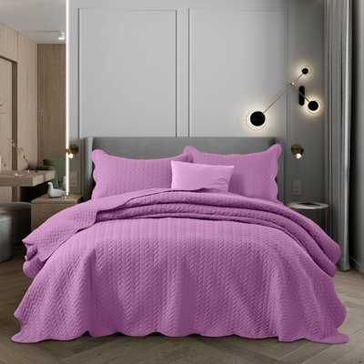 Ensemble de couvre-lit matelassé en microfibre moderne et contemporaine